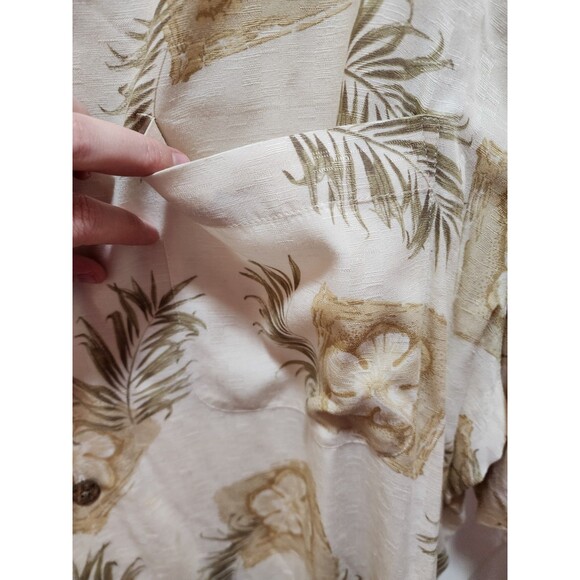 CARIBBEAN MENS XL MENS BUTTON UP SHIRT FLORAL VINTAGE Y2K TROPICAL VACATION SOFT - Picture 6 of 16